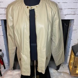 Calvin Klein Faux Leather Jacket SZ XL